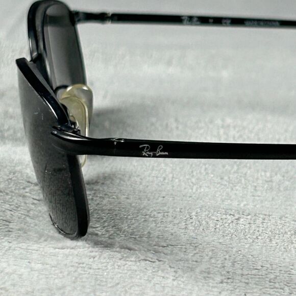Ray Ban Sunglasses Black Rectangular Frame Only RB3162 SLEEK 006 52-19 - Picture 7 of 8
